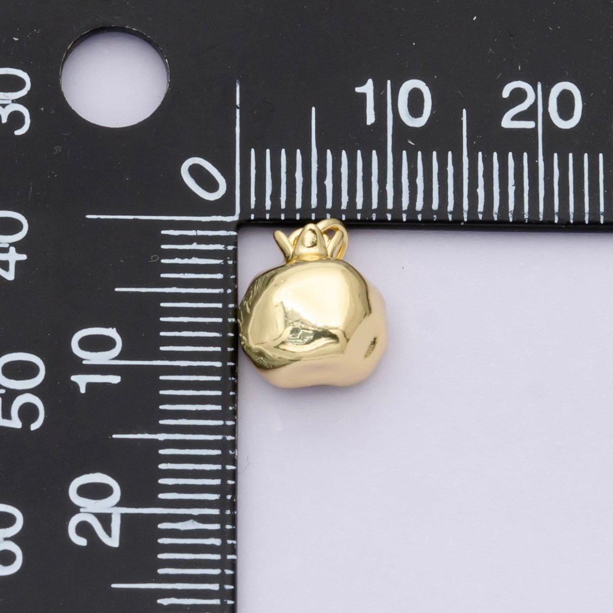 24K Gold Filled Red CZ Pomegranate Fruit Charm in Gold & Silver | C016 - DLUXCA