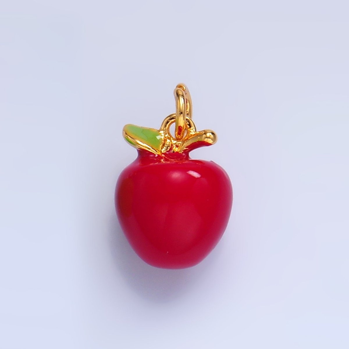 24K Gold Filled Red, Green Apple Fruit Charm | W344 - DLUXCA