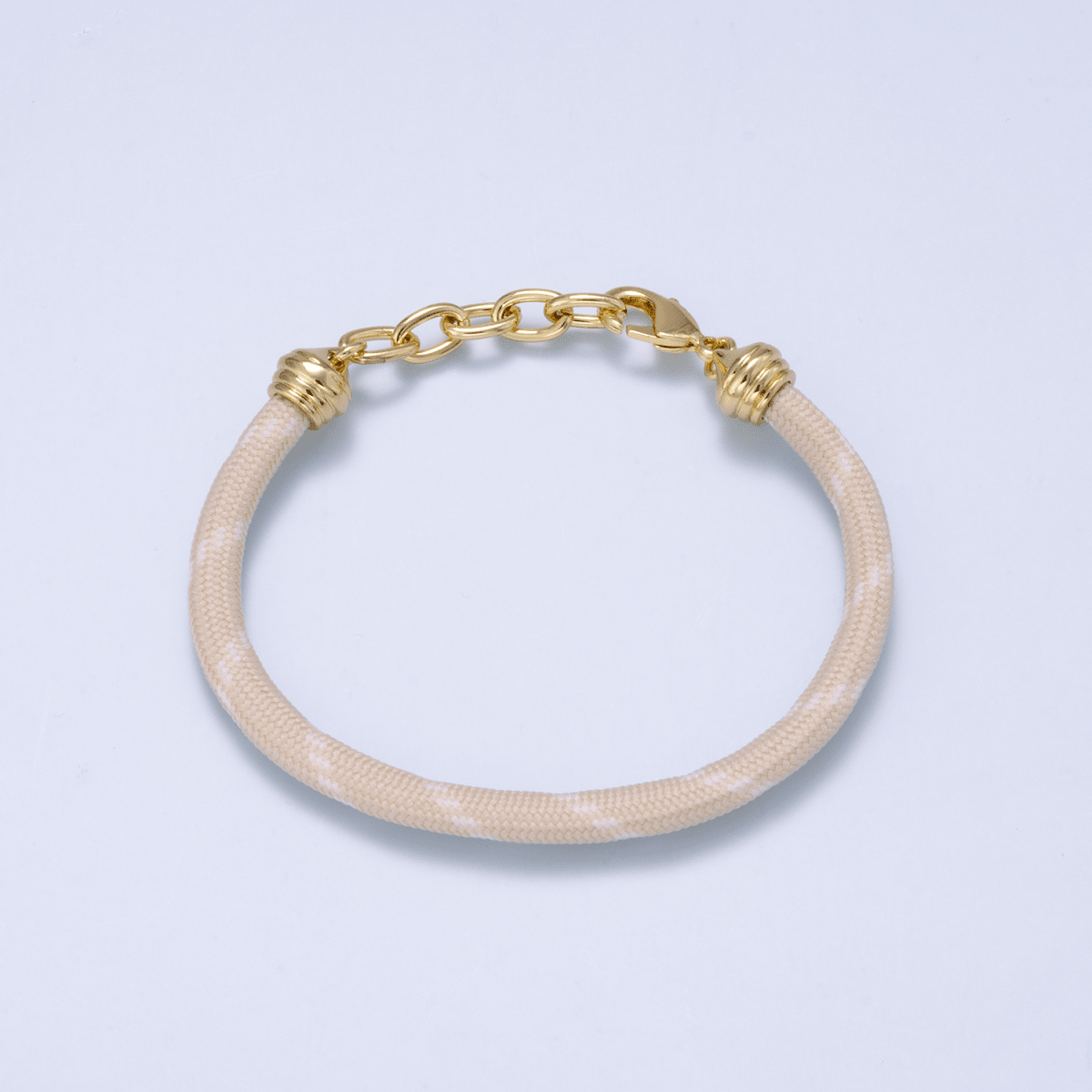 24K Gold Filled Red, Pink, Blue, Green, Beige, Teal Cord Chain Bracelet | WA-3055 ~ WA-3060 - DLUXCA