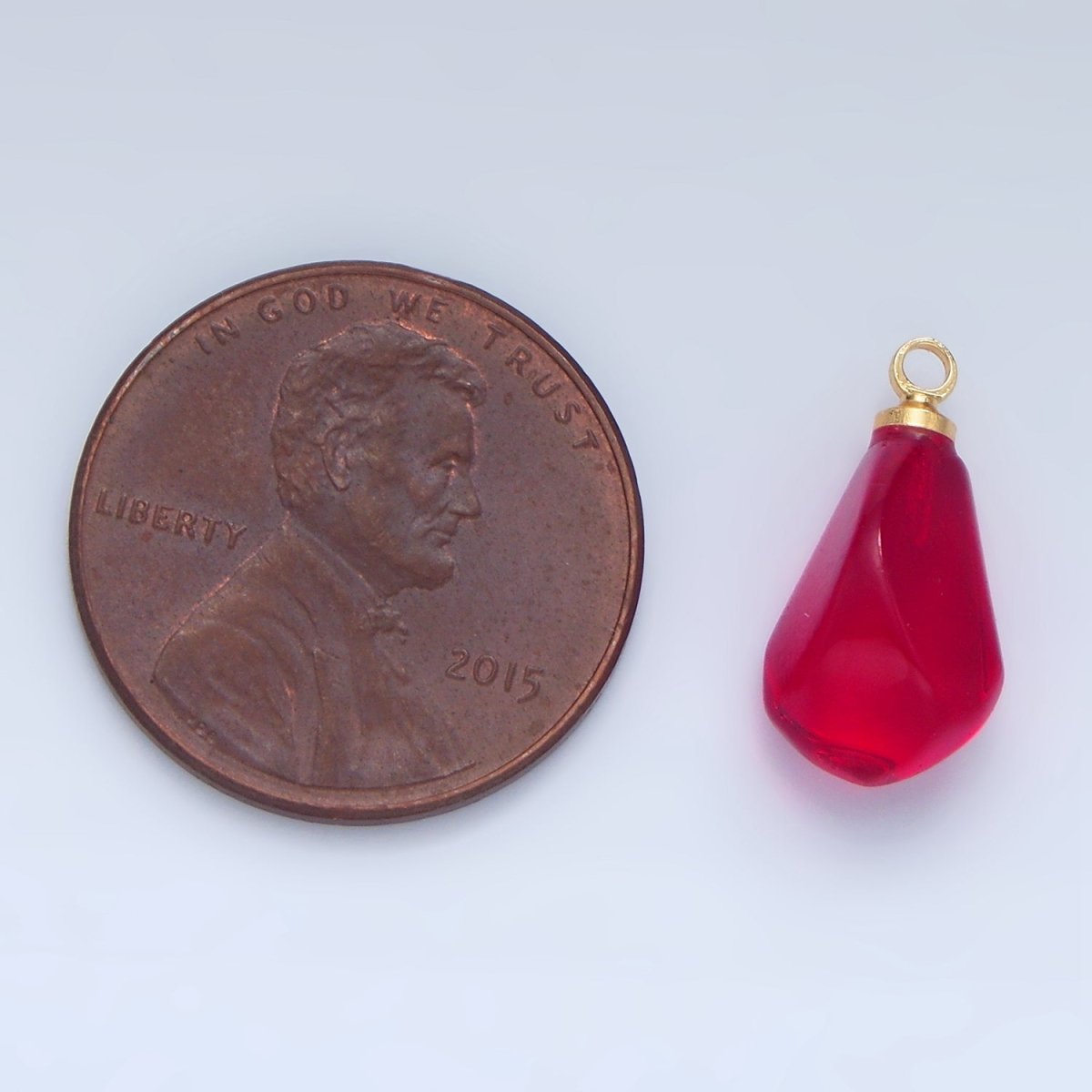 24K Gold Filled Red Pomegranate Seed Glass Charm | X905 X907 - DLUXCA