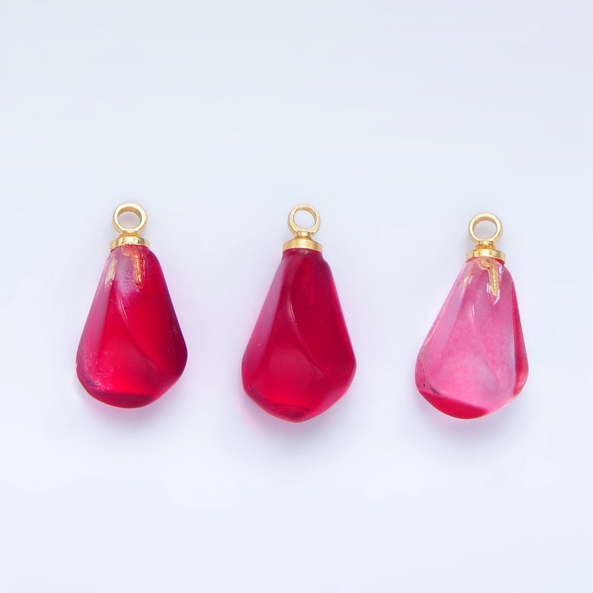 24K Gold Filled Red Pomegranate Seed Glass Charm | X905 X907 - DLUXCA