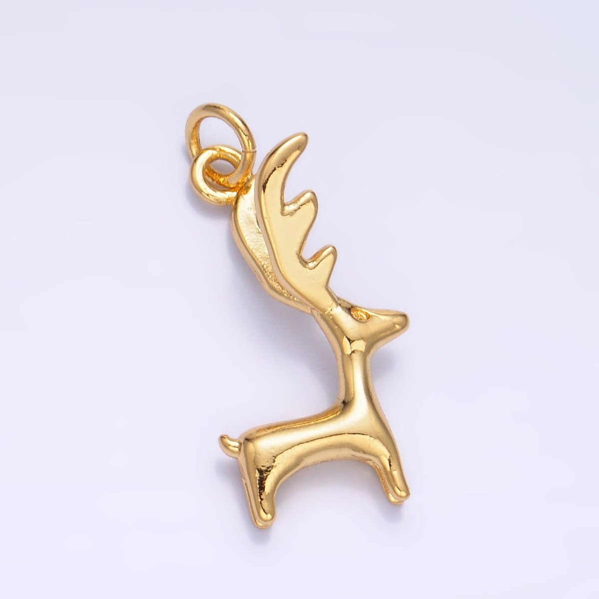 24K Gold Filled Reindeer Animal Multidimensional 3D Charm | W270 - DLUXCA