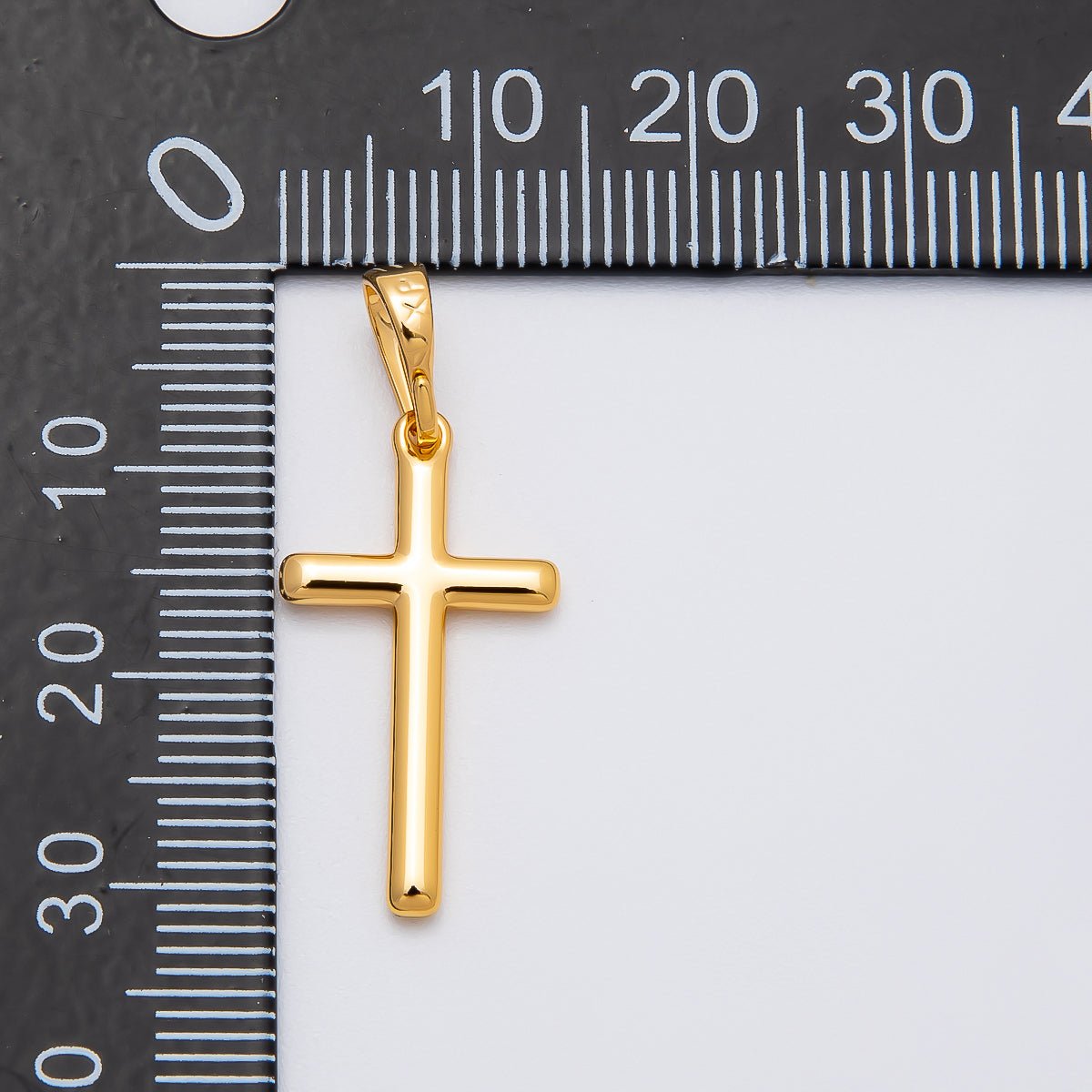 24K Gold Filled Religious Latin Cross Minimalist Christian Pendant | I095 - DLUXCA