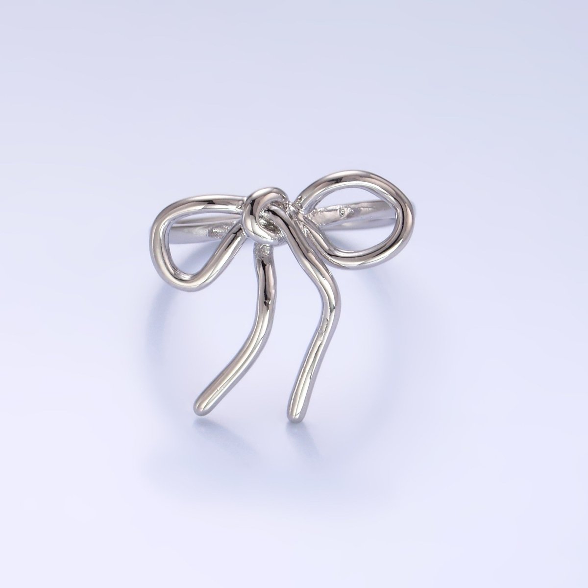 24K Gold Filled Ribbon Bow Minimalist Ring in Gold & Silver | O504 O541 - DLUXCA