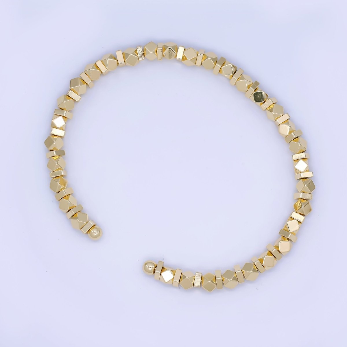 24K Gold Filled Rock Candy Maxi Bangle Cuff Bracelet | WA - 3323 - DLUXCA