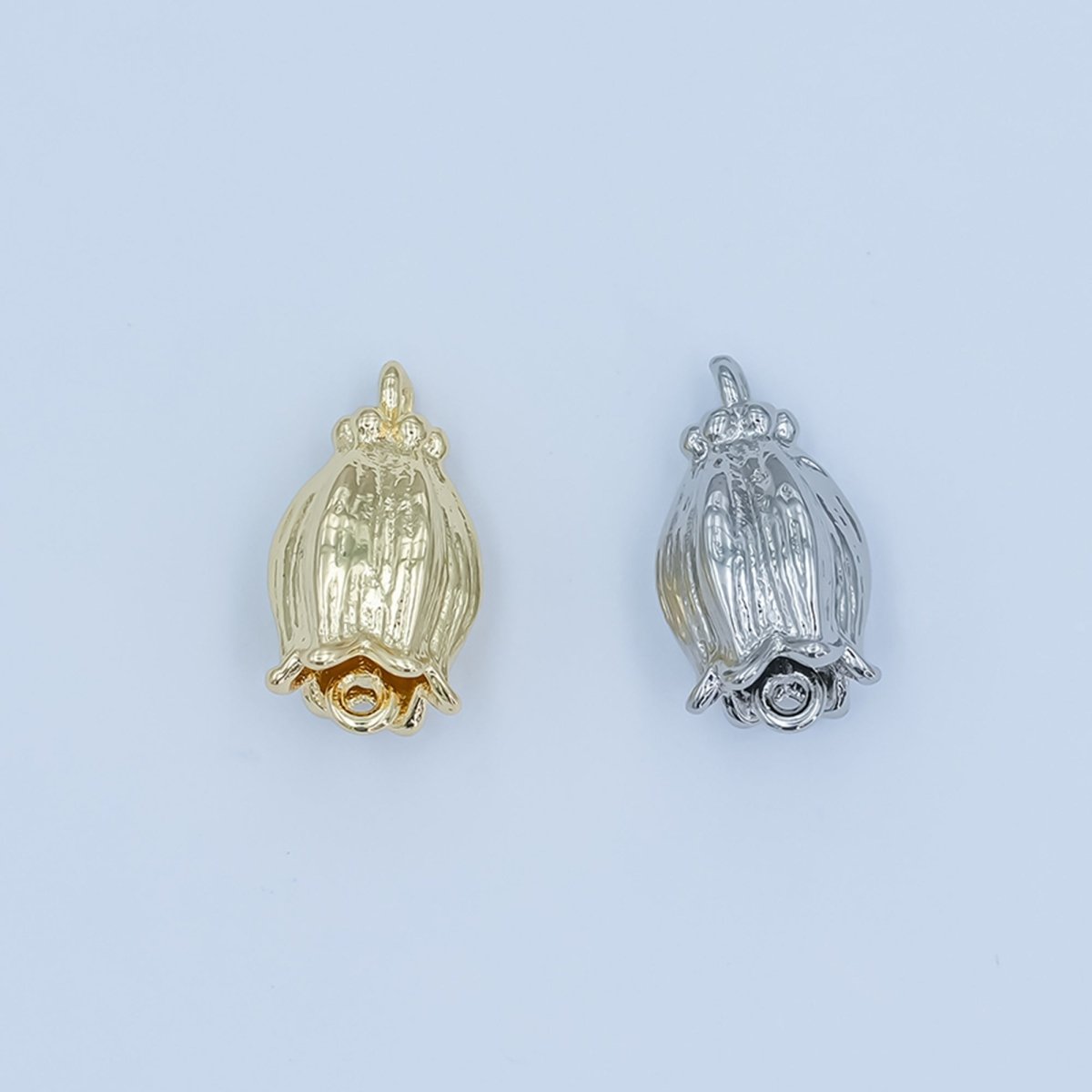 24K Gold Filled Rose Tulip Flower Multidimensional Connector in Gold & Silver | Y012 - DLUXCA