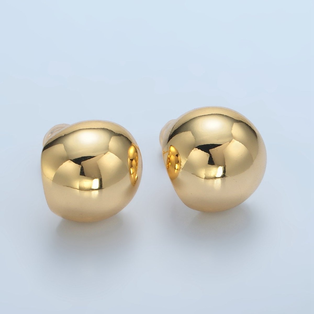 24K Gold Filled Round Dome Mini Stud Earrings | AD632 - DLUXCA