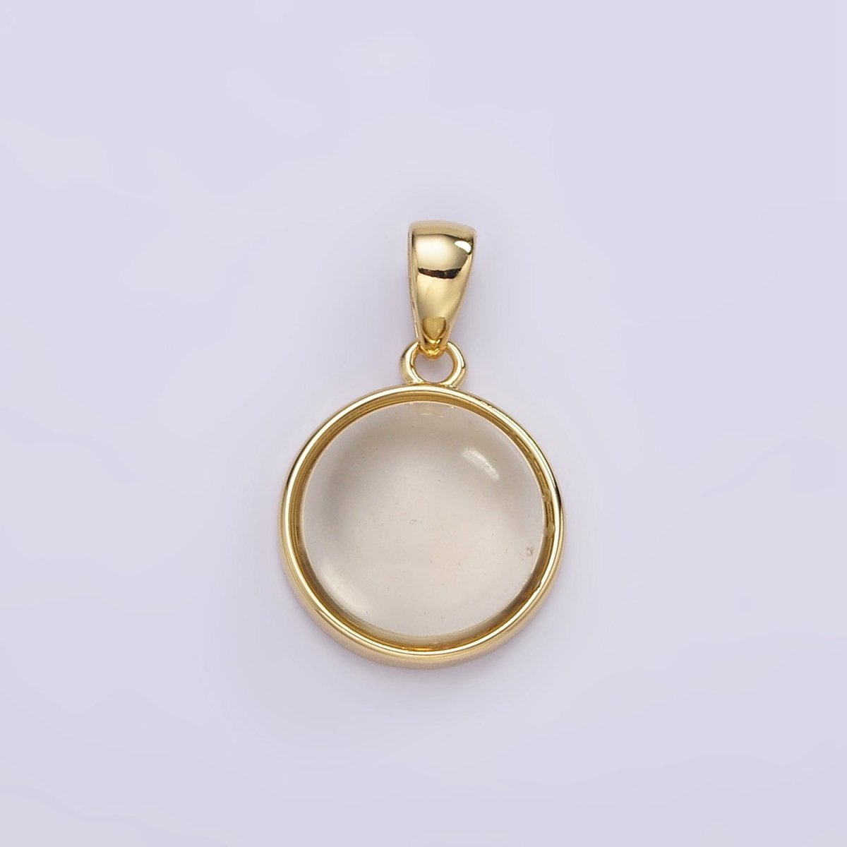 24K Gold Filled Round Natural Gemstone Bezel Pendant | AA062 - AA068 - DLUXCA