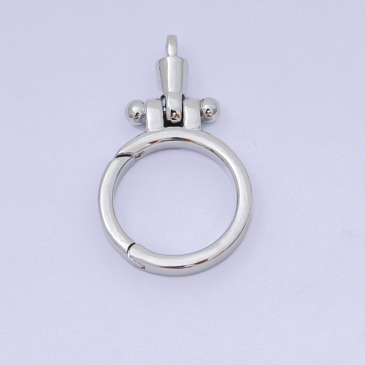 24K Gold Filled Round Push Gate Oblong Link Closure Finding in Gold & Silver | Z - 1317 - DLUXCA