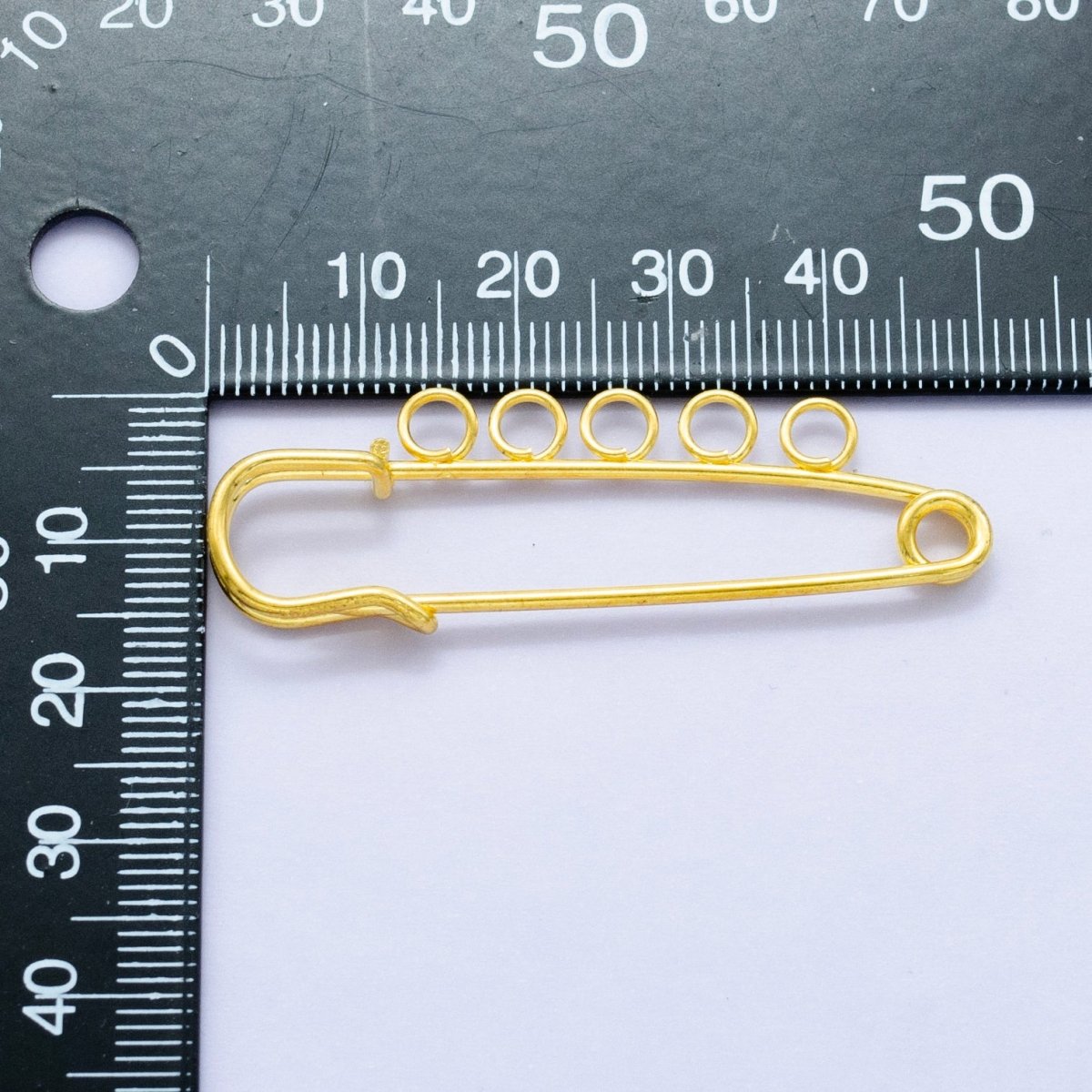 24K Gold Filled Safety Pin Shoe Bag Charm Keychain Finding | Z1074 Z1075 - DLUXCA
