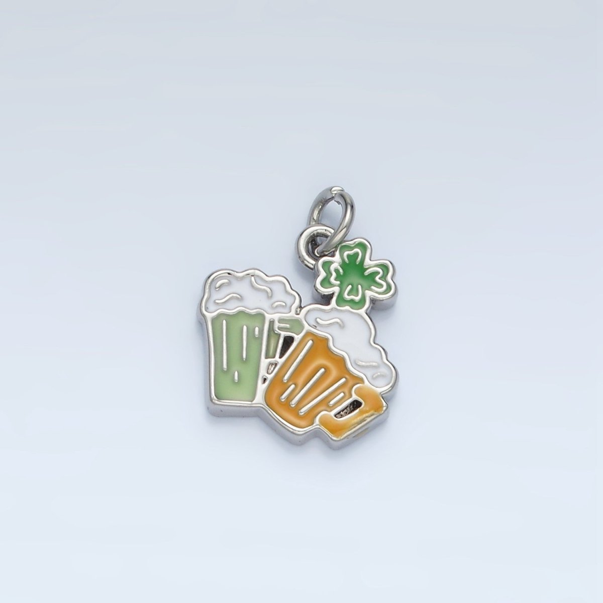 24K Gold Filled Saint Patrick's Day Beer Alcohol Drink Charm in Gold & Silver | N873 - DLUXCA