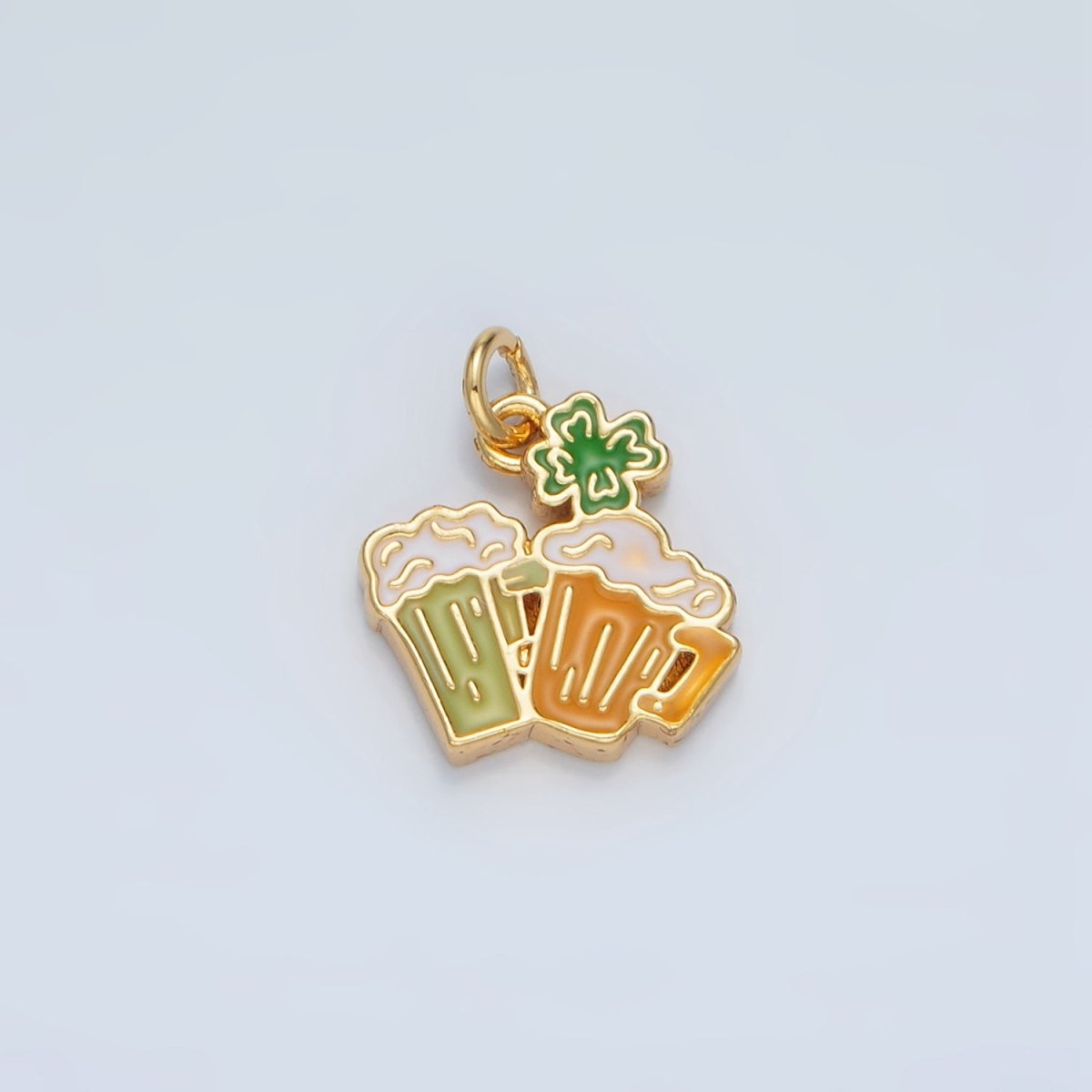 24K Gold Filled Saint Patrick's Day Beer Alcohol Drink Charm in Gold & Silver | N873 - DLUXCA