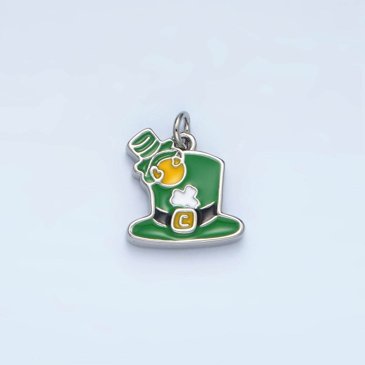 24K Gold Filled Saint Patrick's Day Green Top Hat Charm in Gold & Silver | N522 - DLUXCA