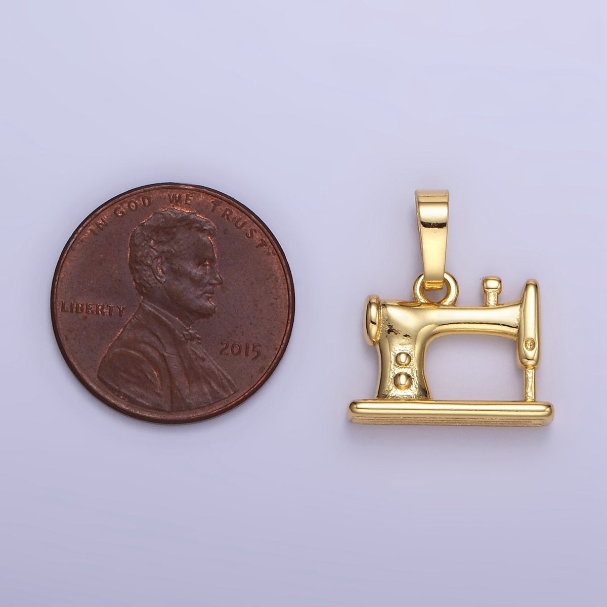 24K Gold Filled Sewing Machine Minimalist Appliance Pendant | AA1347 - DLUXCA