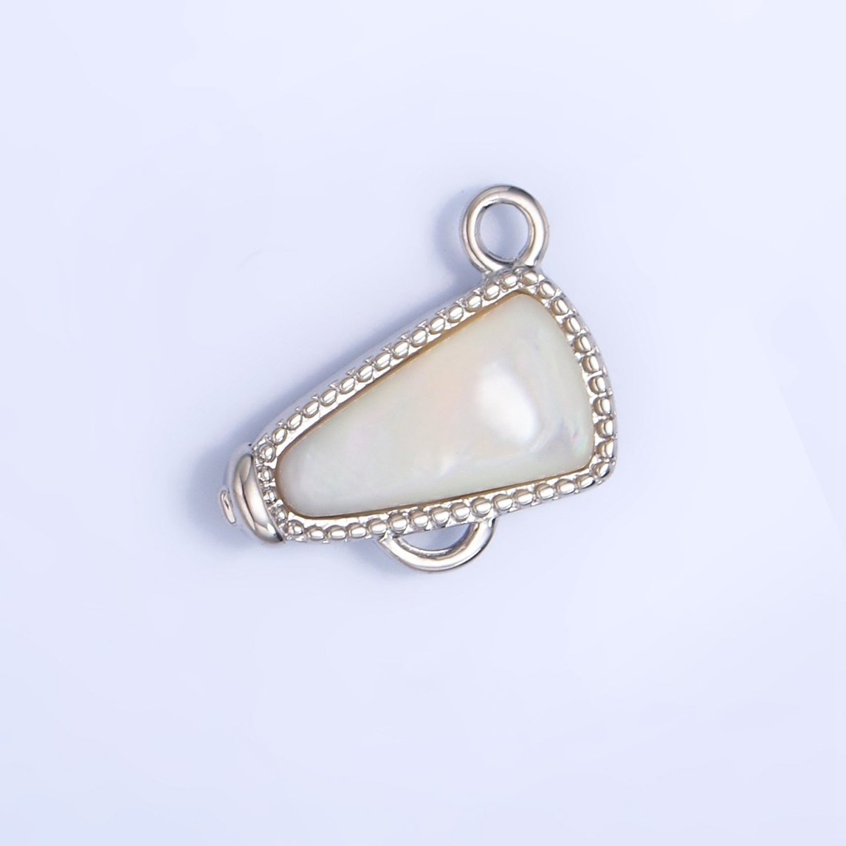 24K Gold Filled Shell Pearl Cheer Megaphone Charm in Gold & Silver | W050 - DLUXCA