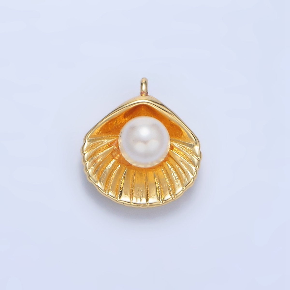 24K Gold Filled Shell Pearl Clam Sea Shell Pendant | X865 - DLUXCA