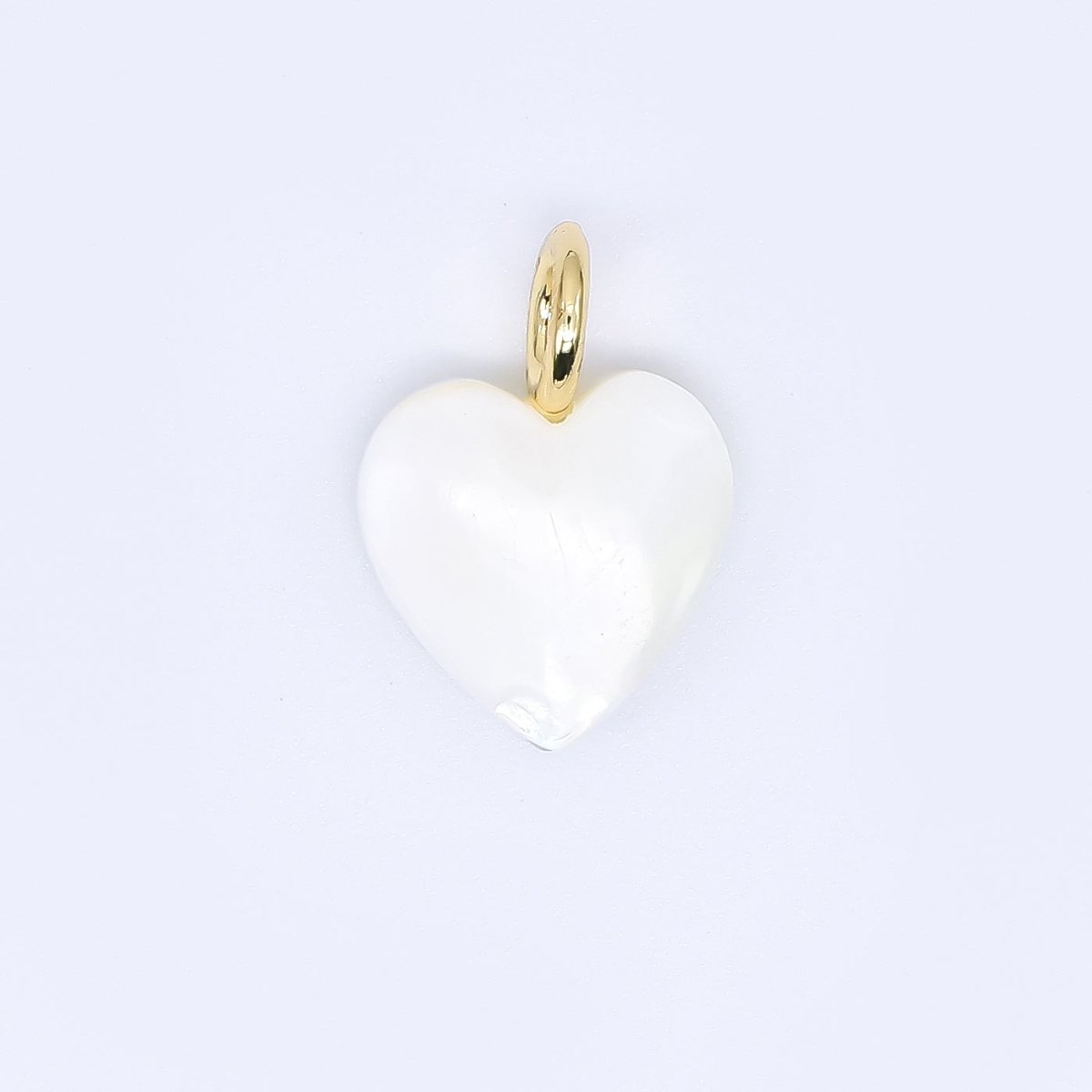 24K Gold Filled Shell Pearl White Pure Love Heart Charm | P - 1733 P - 1847 - DLUXCA