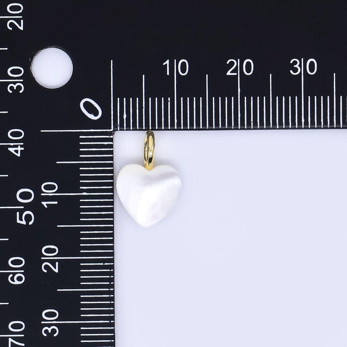 24K Gold Filled Shell Pearl White Pure Love Heart Charm | P - 1733 P - 1847 - DLUXCA