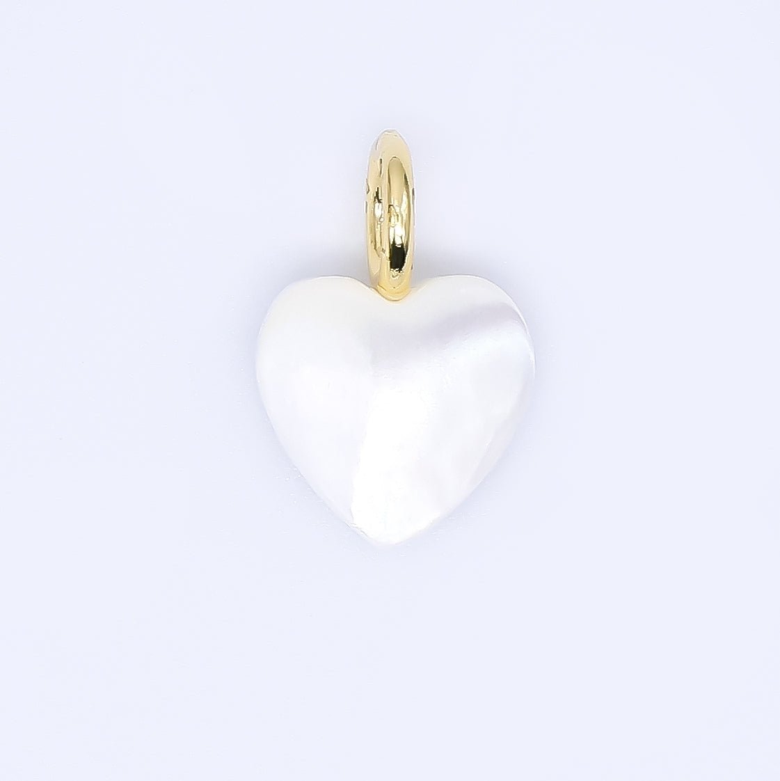 24K Gold Filled Shell Pearl White Pure Love Heart Charm | P - 1733 P - 1847 - DLUXCA