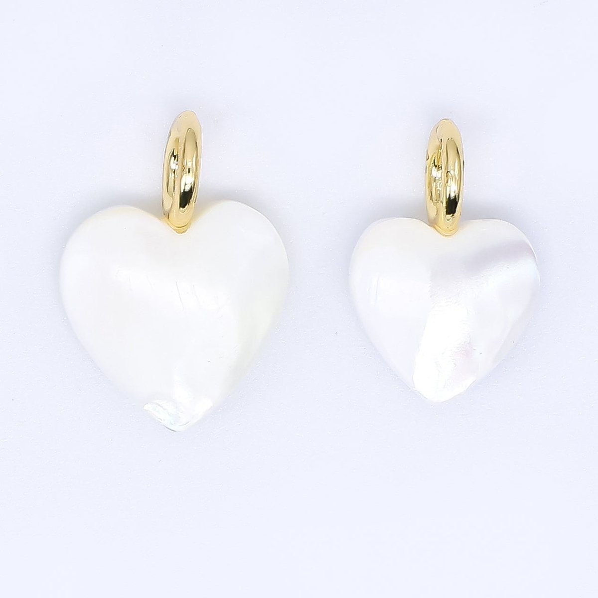 24K Gold Filled Shell Pearl White Pure Love Heart Charm | P - 1733 P - 1847 - DLUXCA