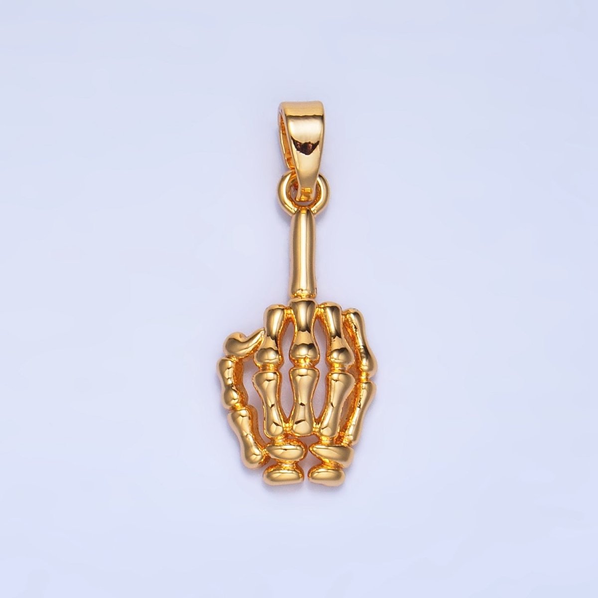 24K Gold Filled Skeleton Hand Minimalist Pendant in Gold & Silver | AA993 - DLUXCA