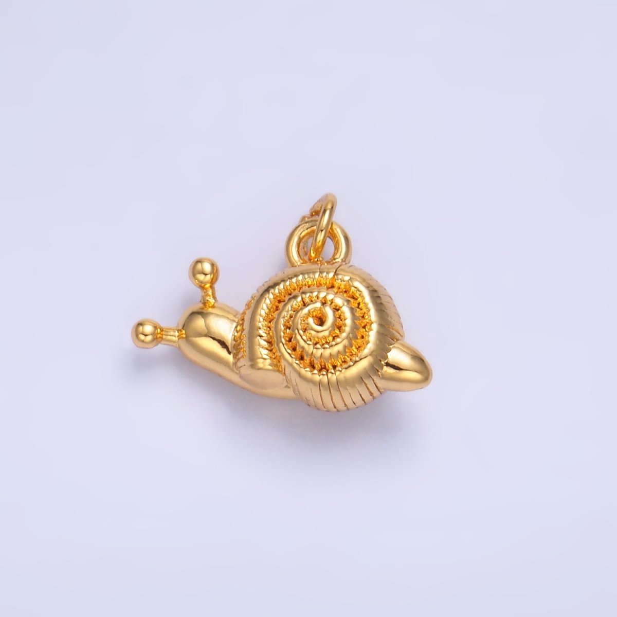 24K Gold Filled Snail Animal 3D Multidimensional Charm in Gold & Silver | W348 - DLUXCA