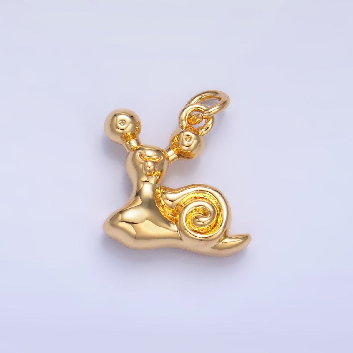 24K Gold Filled Snail Animal 3D Multidimensional Charm in Gold & Silver | W362 - DLUXCA