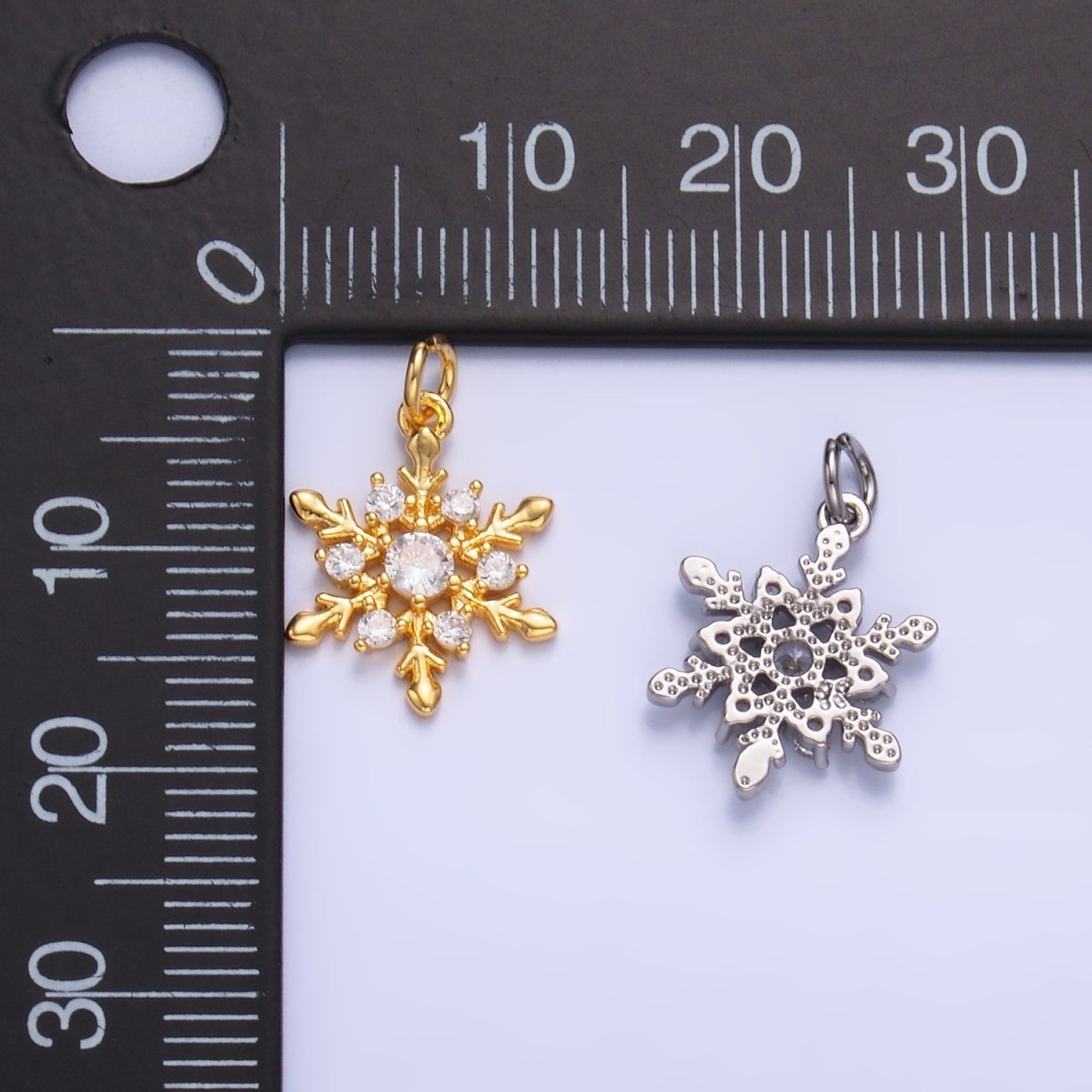 24K Gold Filled Snow Drop CZ Mini Charm in Gold & Silver | W830 - DLUXCA