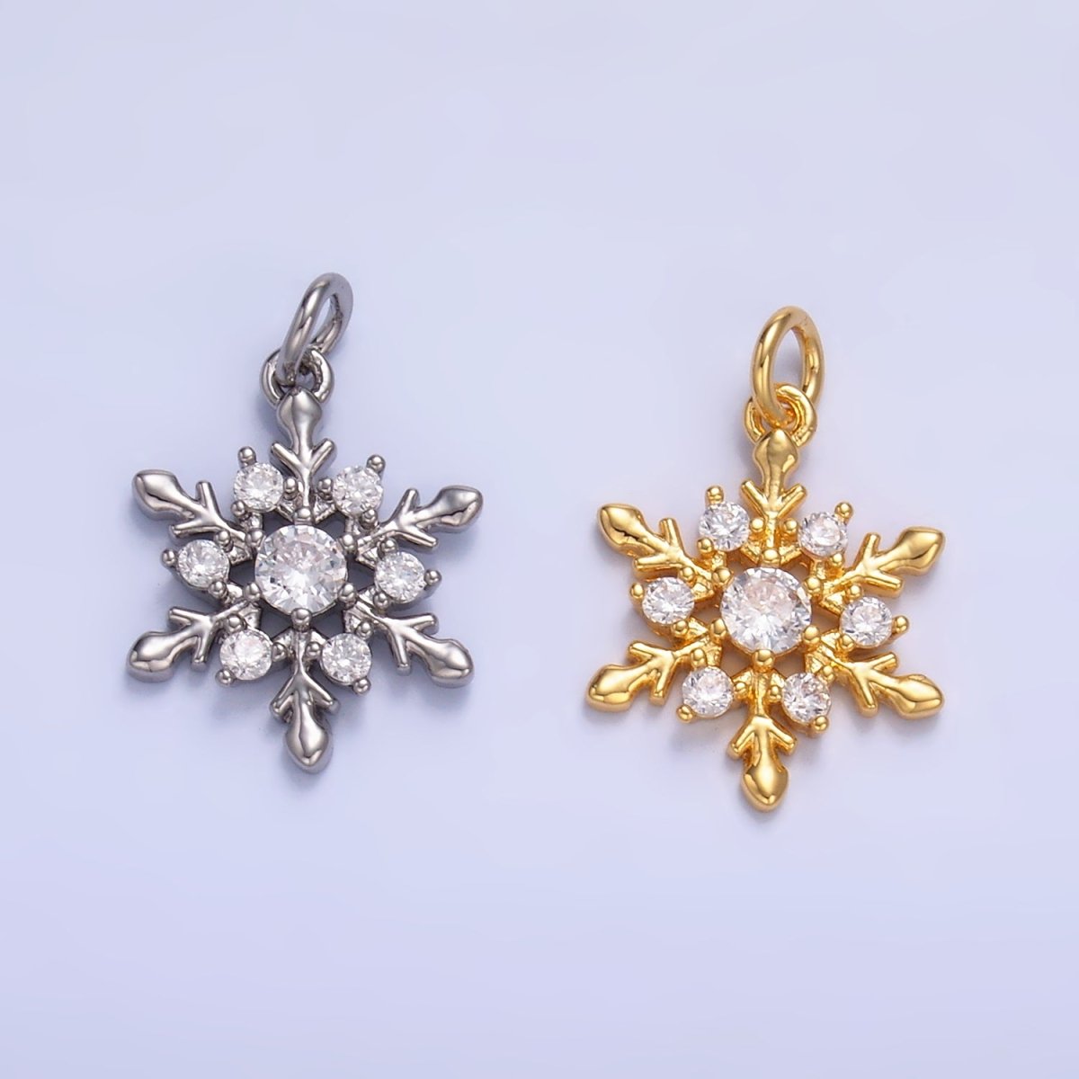 24K Gold Filled Snow Drop CZ Mini Charm in Gold & Silver | W830 - DLUXCA