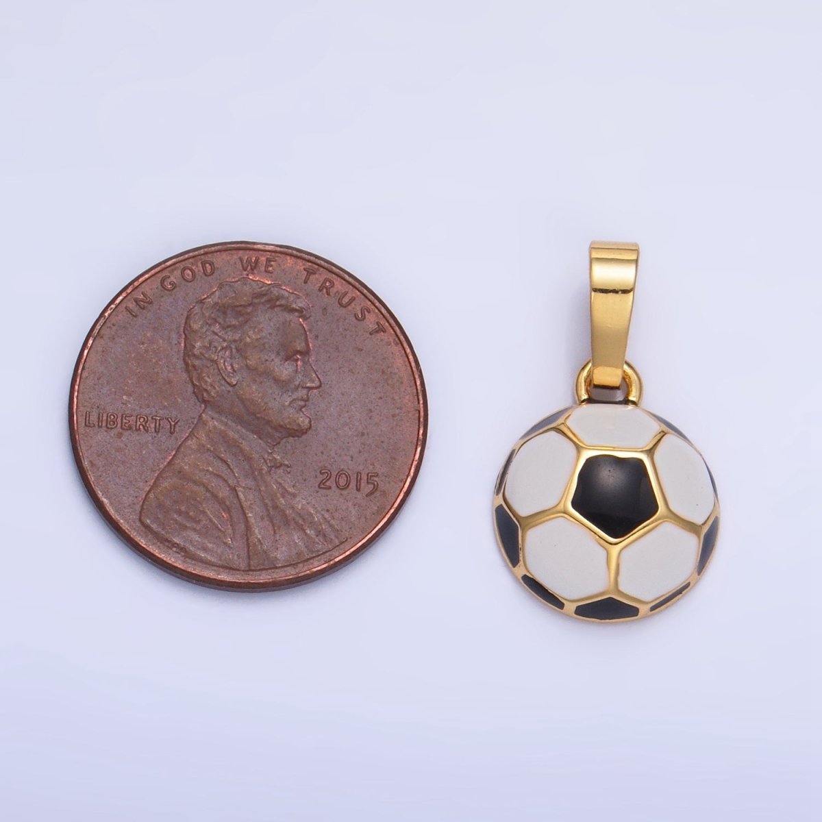 24K Gold Filled Soccer Football Sports Enamel Pendant | AA1018 - DLUXCA