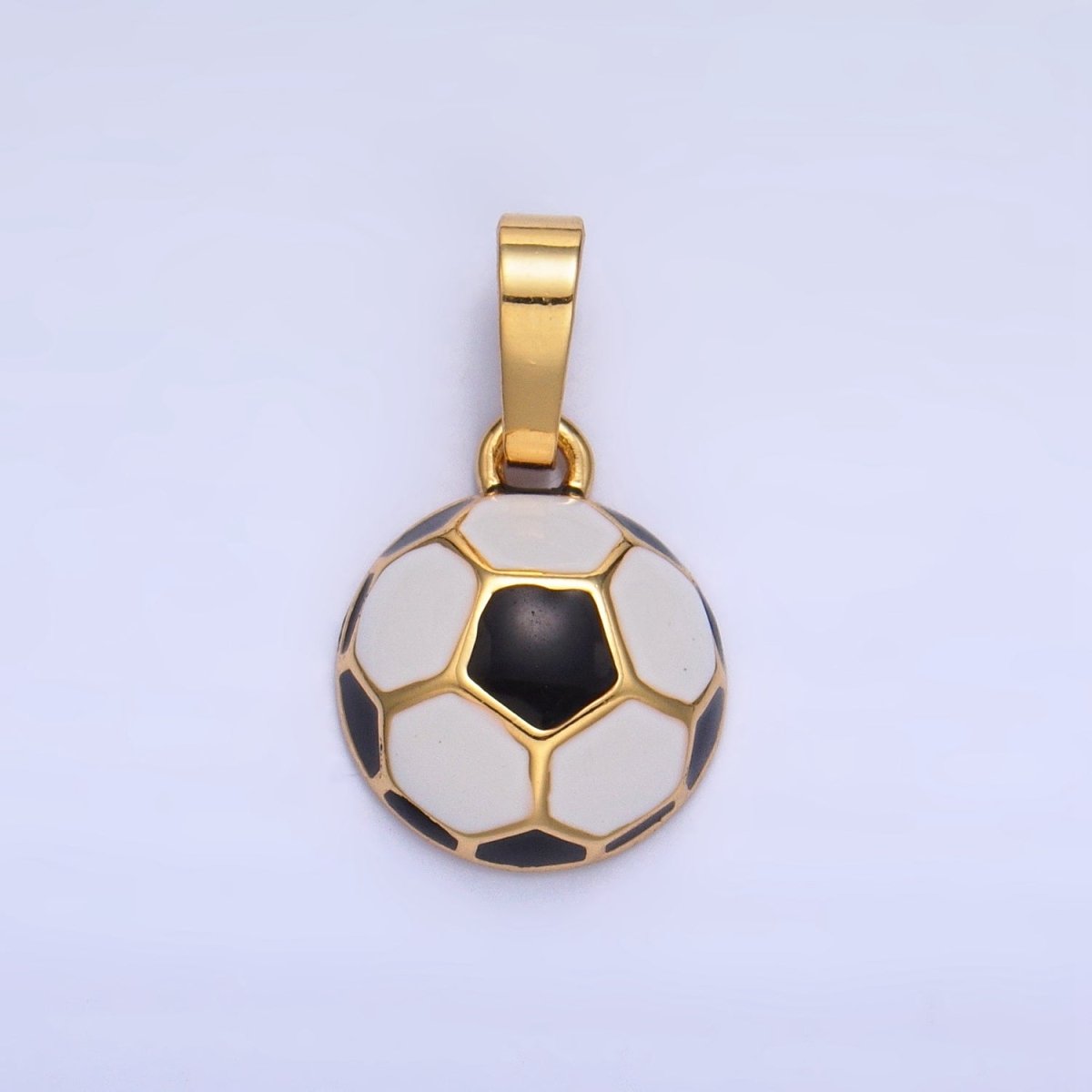 24K Gold Filled Soccer Football Sports Enamel Pendant | AA1018 - DLUXCA