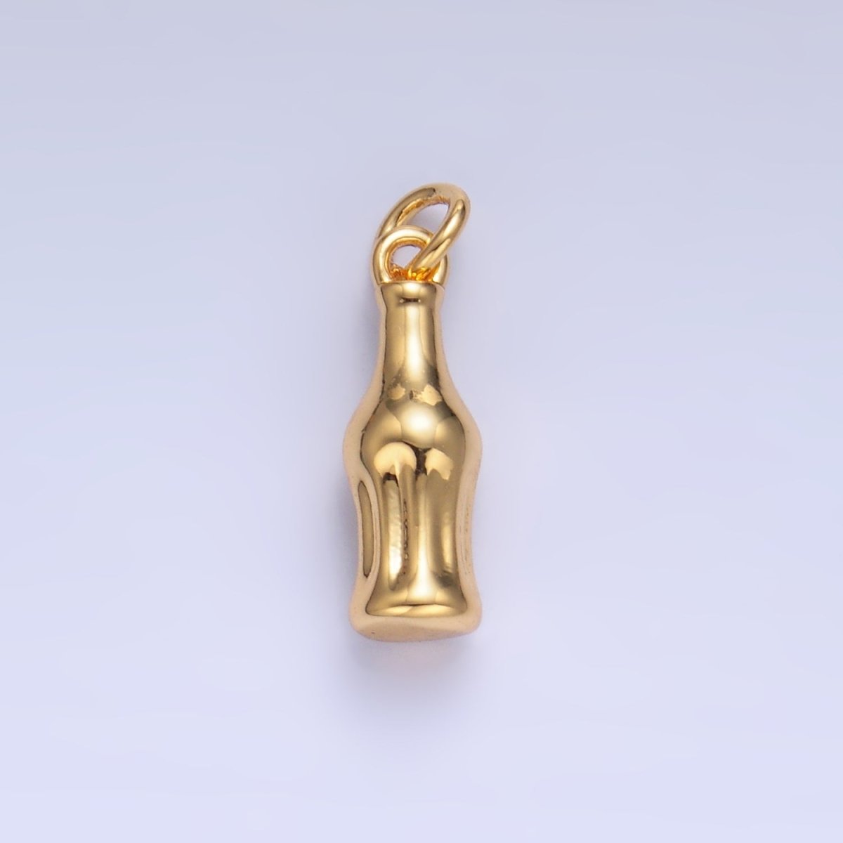 24K Gold Filled Soda Bottle Drink 3D Multidimensional Charm in Gold & Silver | W222 - DLUXCA