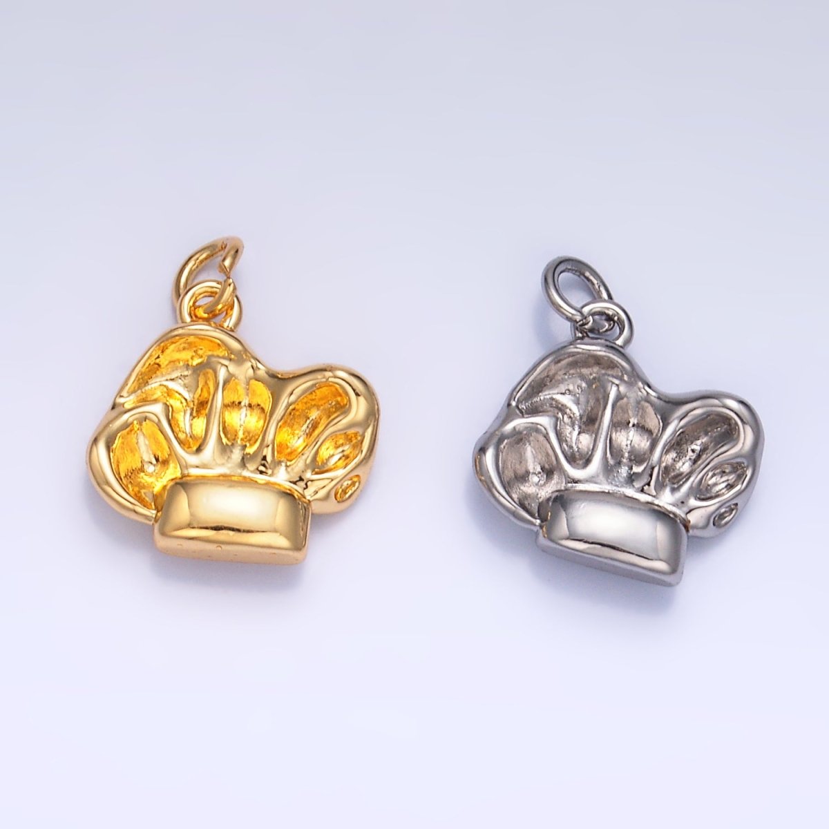 24K Gold Filled Sous Chef Hat 3D Multidimensional Charm in Gold & Silver | W240 - DLUXCA