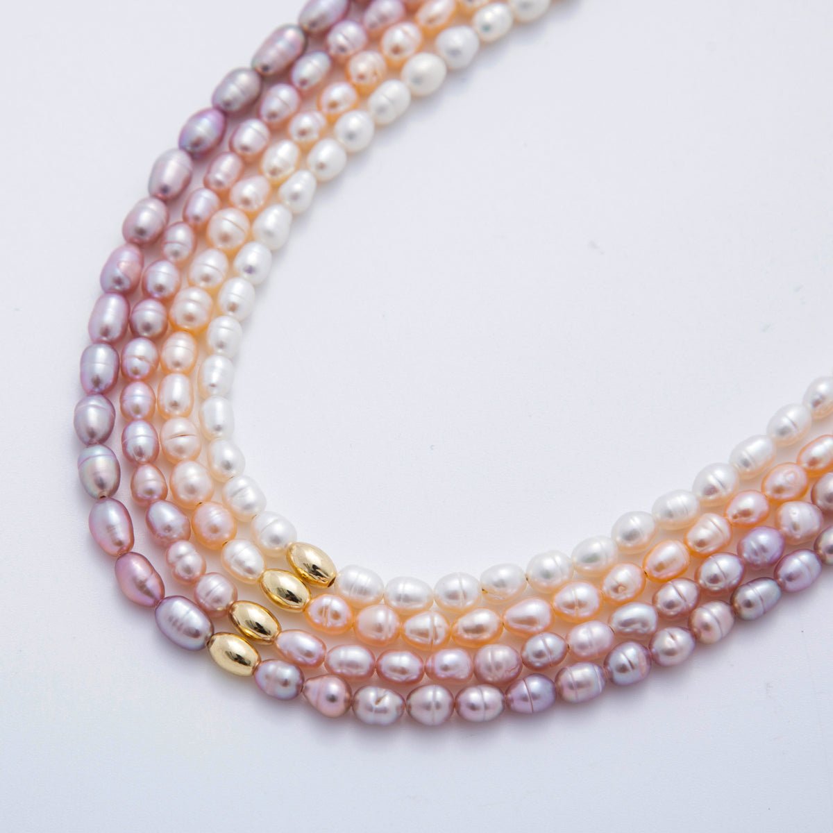24K Gold Filled Sphere White, Pink, Purple Freshwater Pearl Handmade 16 Inch Necklace | WA - 3223 ~ WA - 3225 - DLUXCA
