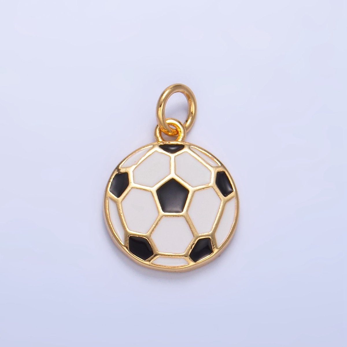 24K Gold Filled Sports Soccer Football Enamel Charm | W049 - DLUXCA