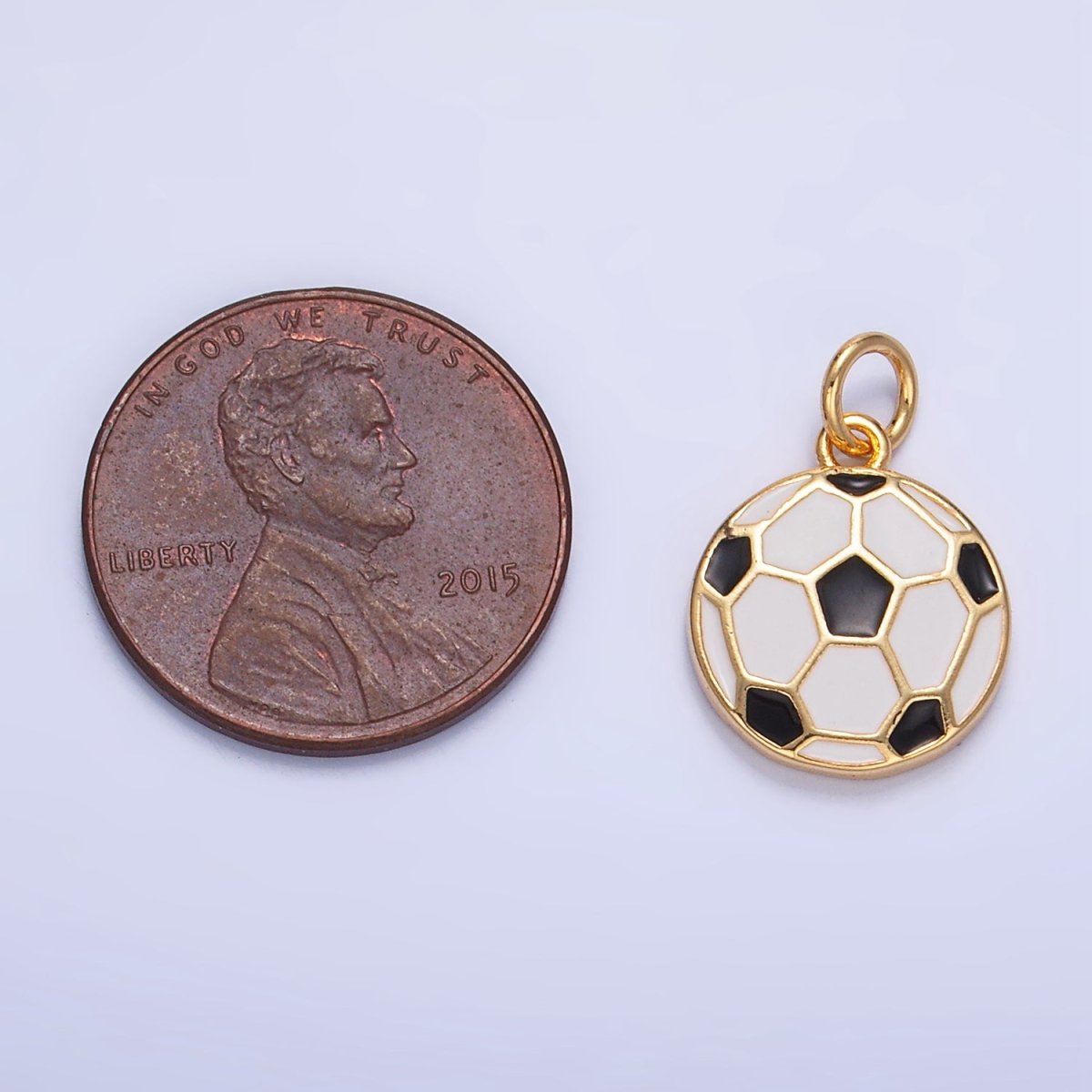 24K Gold Filled Sports Soccer Football Enamel Charm | W049 - DLUXCA