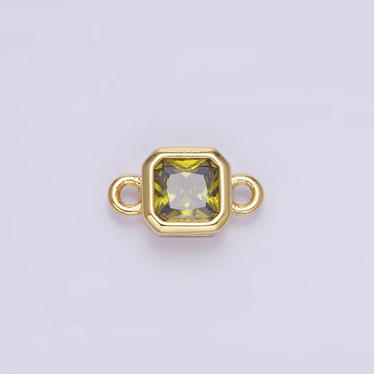 24K Gold Filled Square CZ Edged Bezel Connector in Gold & Silver | G472 - G483 - DLUXCA