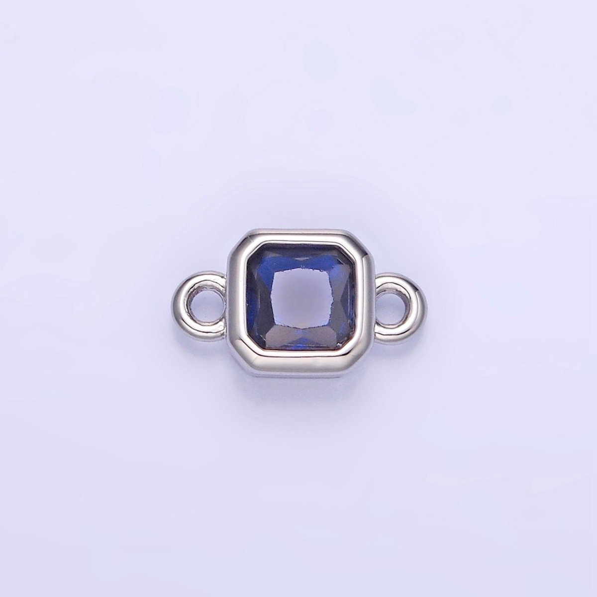 24K Gold Filled Square CZ Edged Bezel Connector in Gold & Silver | G472 - G483 - DLUXCA