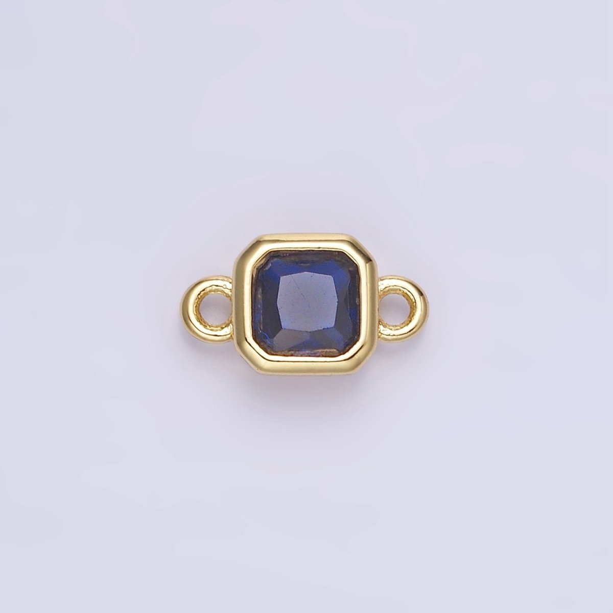 24K Gold Filled Square CZ Edged Bezel Connector in Gold & Silver | G472 - G483 - DLUXCA