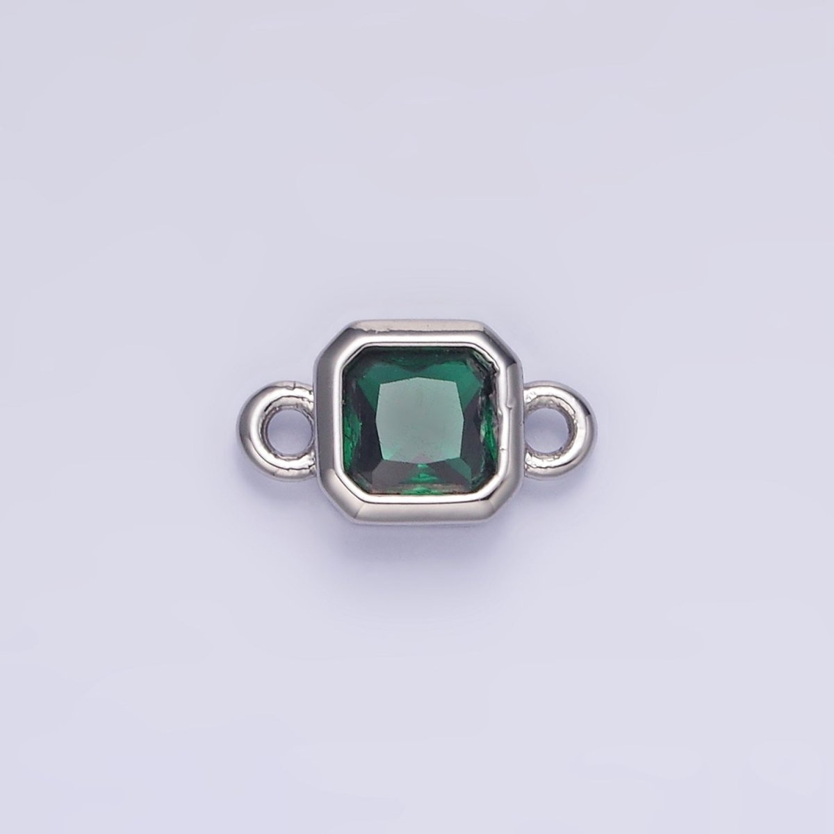 24K Gold Filled Square CZ Edged Bezel Connector in Gold & Silver | G472 - G483 - DLUXCA