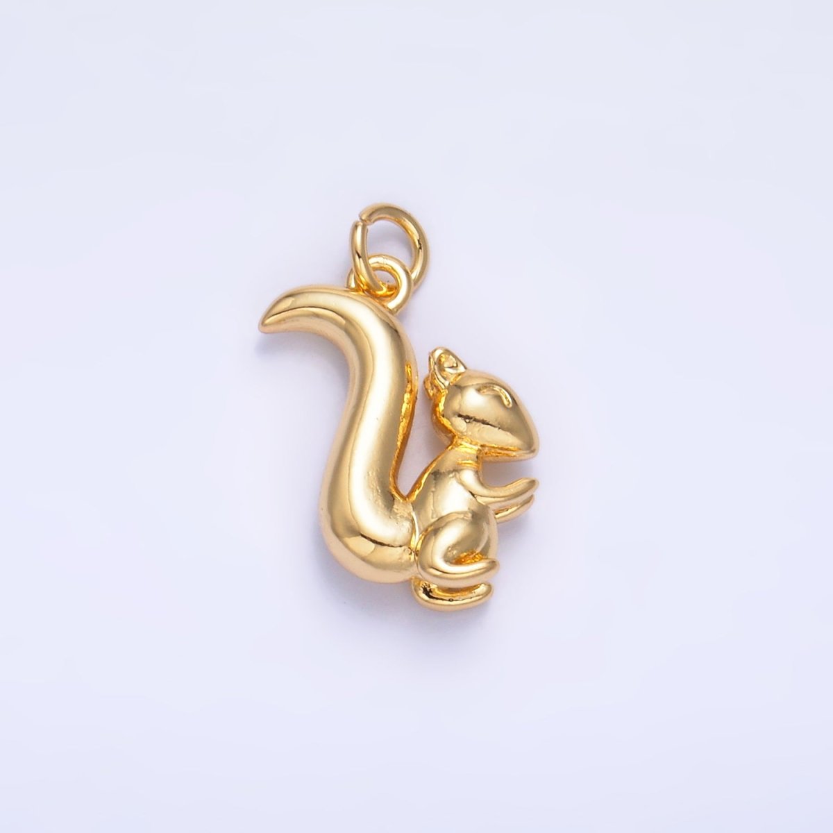 24K Gold Filled Squirrel Animal 3D Multidimensional Charm in Gold & Silver | W347 - DLUXCA