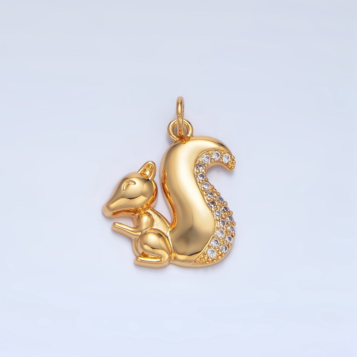 24K Gold Filled Squirrel Micro Paved CZ Animal Charm | X840 - DLUXCA