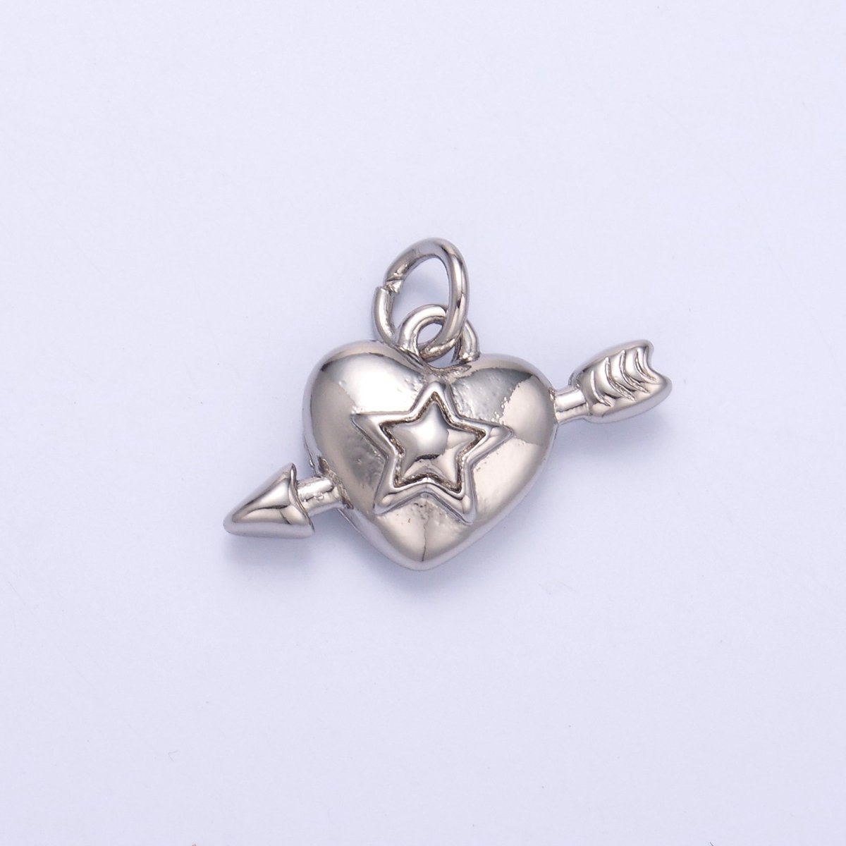 24K Gold Filled Star Cupid Heart Charm in Gold & Silver | C041 - DLUXCA