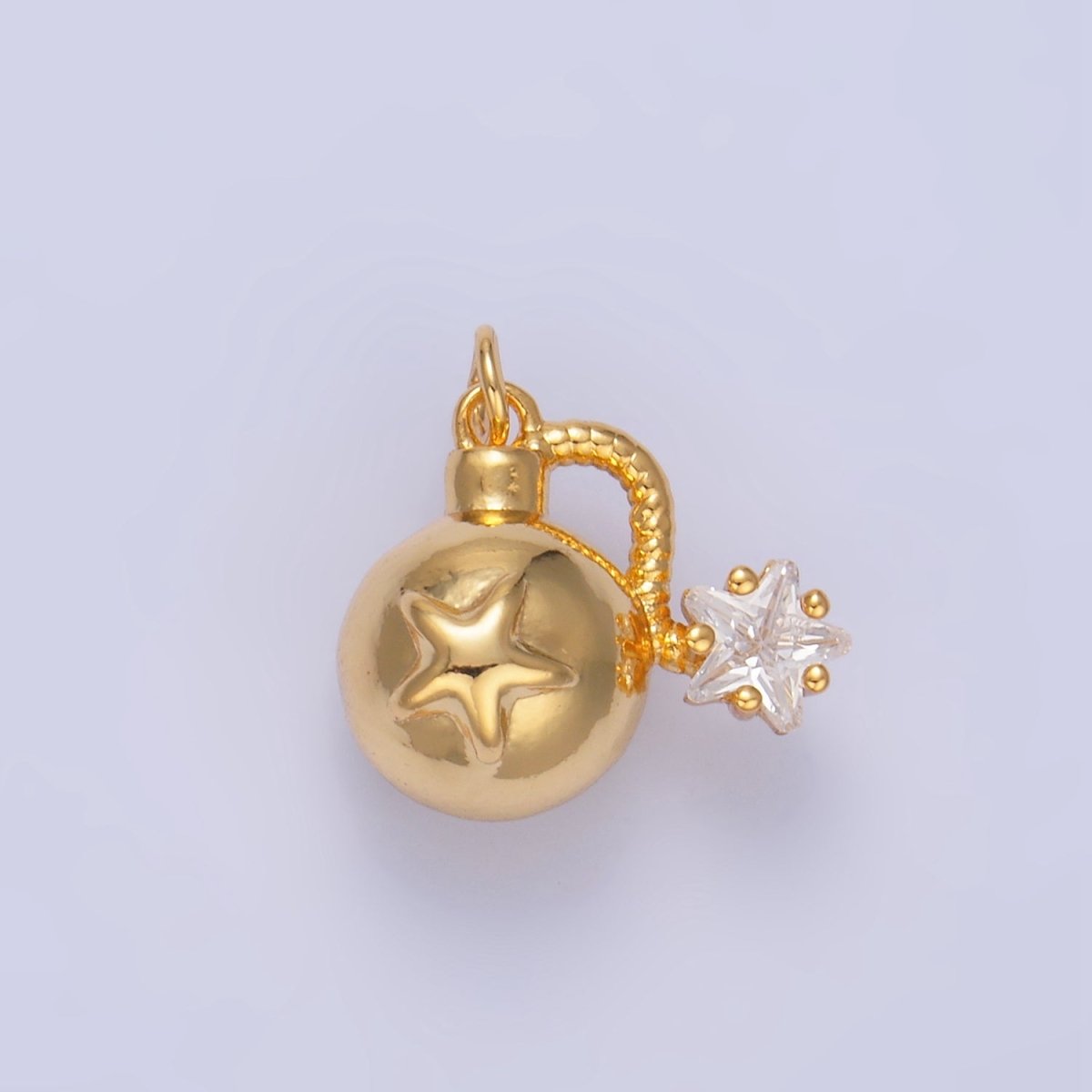 24K Gold Filled Star CZ Explosion Multidimensional 3D Charm in Gold & Silver | W137 - DLUXCA