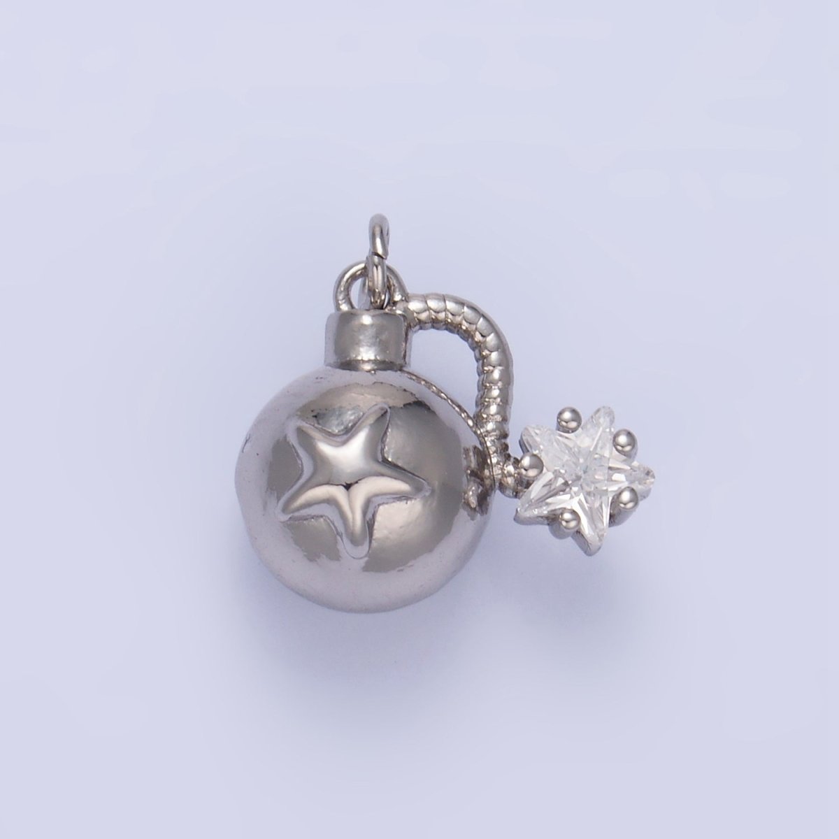 24K Gold Filled Star CZ Explosion Multidimensional 3D Charm in Gold & Silver | W137 - DLUXCA