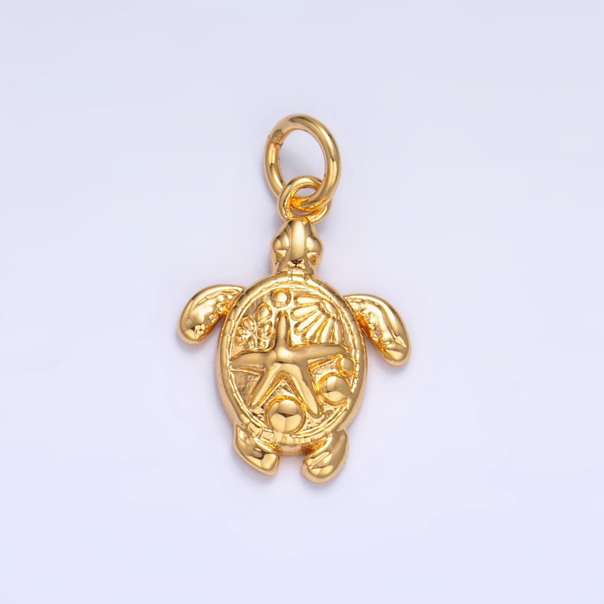 24K Gold Filled Starfish Turtle Sea Animal Charm in Gold & Silver | AG886 - DLUXCA