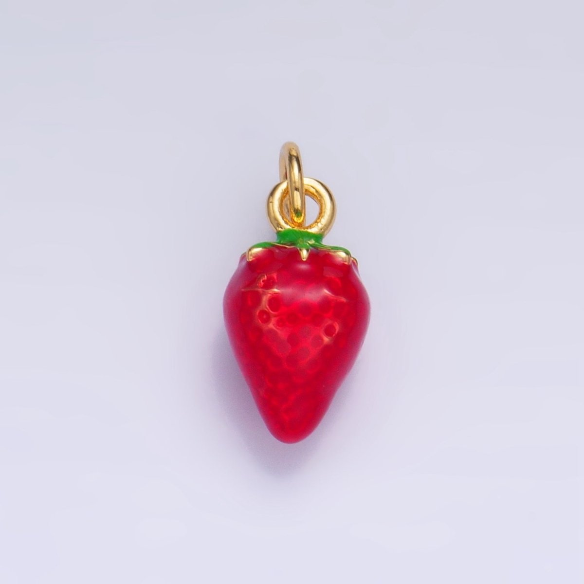 24K Gold Filled Strawberry Fruit Enamel Charm | W005 - DLUXCA