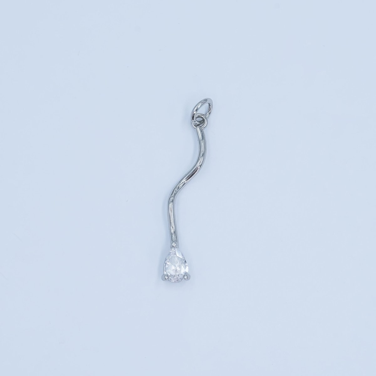 24K Gold Filled Teardrop CZ Molten Drip Charm in Gold & Silver | E181 - DLUXCA