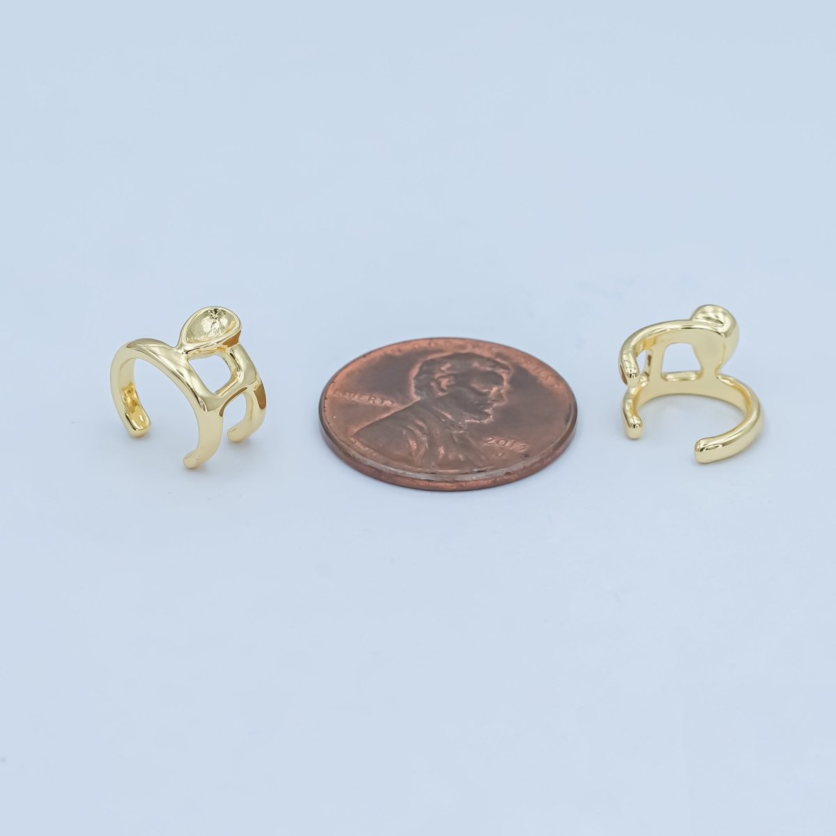 24K Gold Filled Teardrop Geometric Ear Cuff Earrings | AI080 - DLUXCA