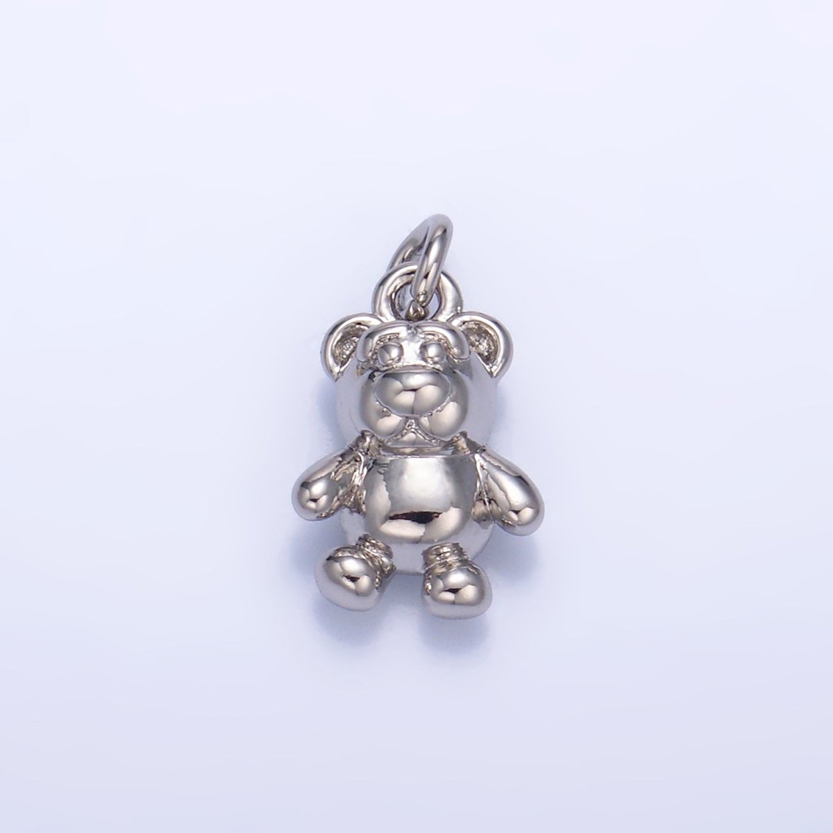 24K Gold Filled Teddy Bear Animal Multidimensional 3D Charm in Gold & Silver | W797 - DLUXCA